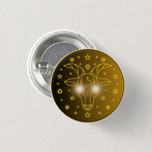 Steinbock-Zodiac-Emblem Minimales Himmelssymbol Button