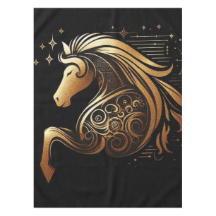 Steinbock-Zodiac Gold Horse Astrologie Tischdecke