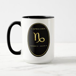 Steinbock-Zodiac-Gold-Oval-Emblem-Tasse | Luxus-As Tasse