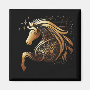 Steinbock-Zodiac Gold Pferd Astrologie Magnet