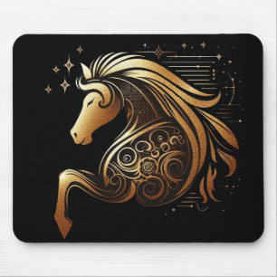 Steinbock-Zodiac Gold Pferd Astrologie Mousepad