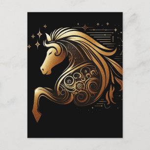 Steinbock-Zodiac-Goldpferd-Astrologie Feiertagspostkarte