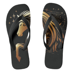 Steinbock-Zodiac-Goldpferd-Astrologie Flip Flops