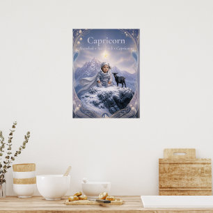 Steinbock-Zodiac-Kunst Traumhafte Astrologie-Kol Poster