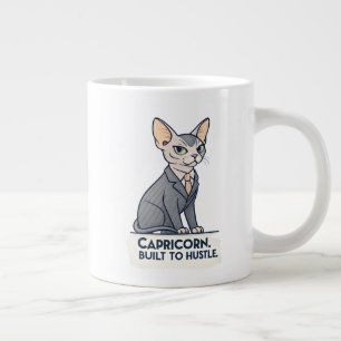 Steinbock-Zodiac-Sphynx-Katze-Built-Hustle-Kunst Jumbo-Tasse