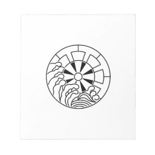 Steinboden-Welle mit Genji-Rad Notizblock
