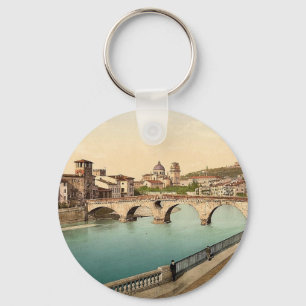 Steinbrücke und San Giorgia, Verona, Italien Schlüsselanhänger