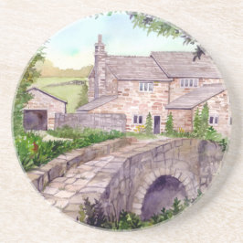 Steinbrücke Wasserfarbenmalerei Sandstein Untersetzer