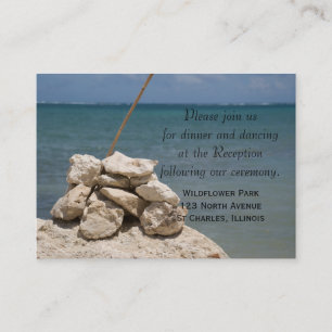 Steine auf der Beach Wedding Empfang Card Begleitkarte