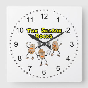 Steine der Steuersaison Quadratische Wanduhr