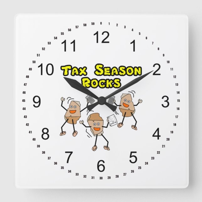 Steine der Steuersaison Quadratische Wanduhr (Vorderseite)