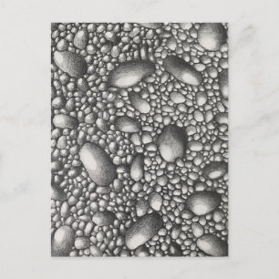 Steine Felsen Bleistiftzeichnung Originalkunst Postkarte