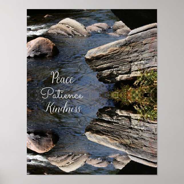 Steine in Stream Natur Abstrakt inspirierend Poster (Vorne)