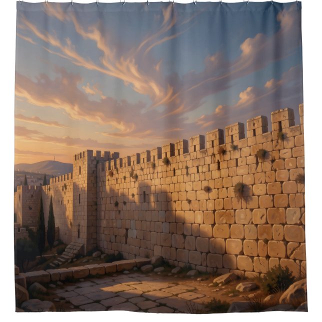 Steine Jerusalems – Jerusalem Wandkunst Duschvorha Duschvorhang (Vorderseite)