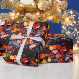 Steine und Blätter Geschenkpapier