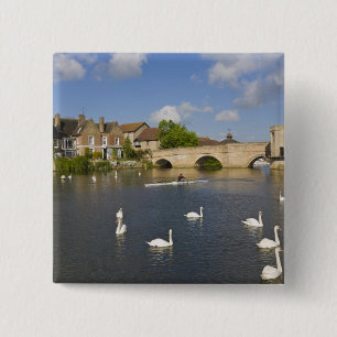 Steinerne Bogenbrücke und River Ouse, St Ives, Button