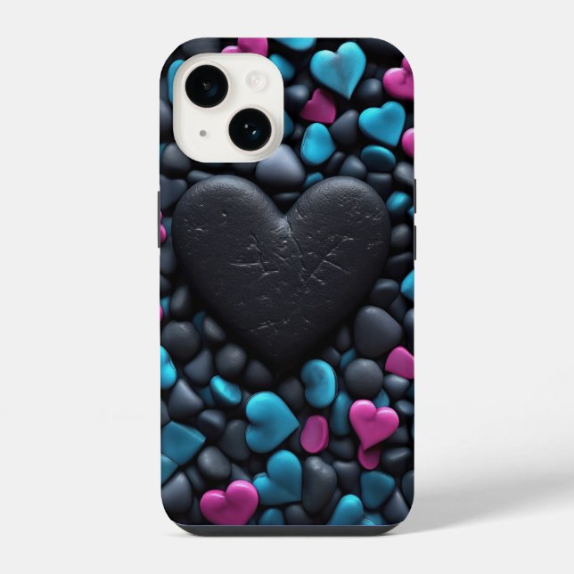Steinerne Herzen iPhone 14 Hülle (Rückseite)