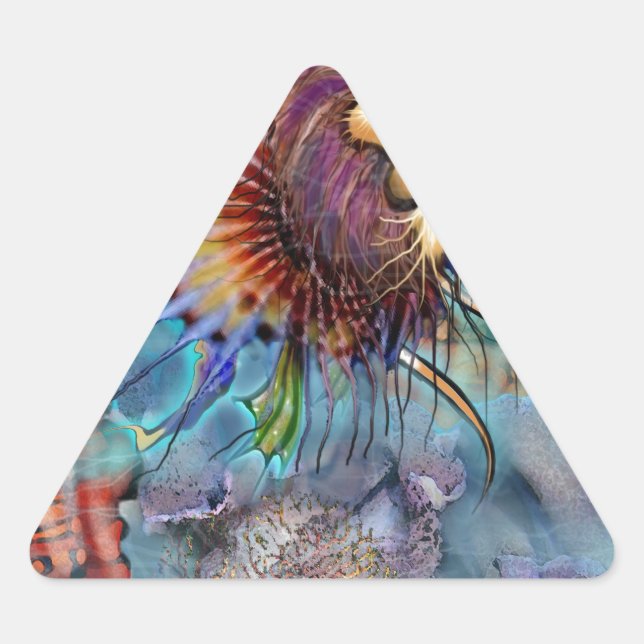 Steinfisch Dreieckiger Aufkleber (Vorderseite)