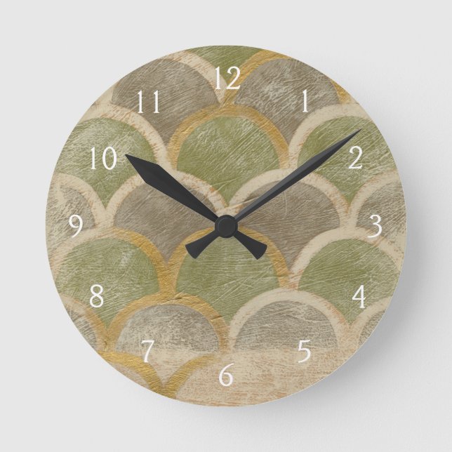 Steinfliesen-Entwurf durch Chariklia Zarris Runde Wanduhr (Vorderseite)