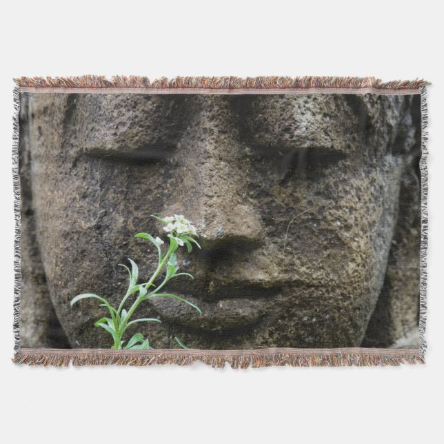 Steingartenstatue mit Blume Decke (Vorderseite)