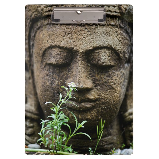 Steingartenstatue mit Blume Klemmbrett (Vorderseite)