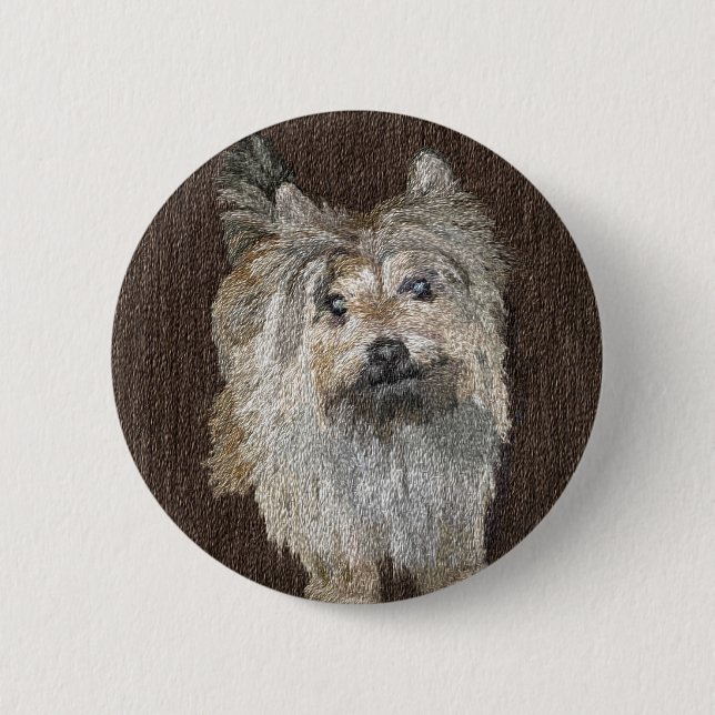Steinhaufen-Terrier-Knopf Button (Vorderseite)
