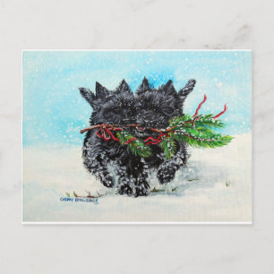 Steinhaufen-Terrier-Weihnachten Feiertagspostkarte