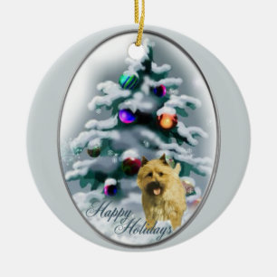 Steinhaufen-Terrier-Weihnachtsgeschenk-Verzierung Keramik Ornament