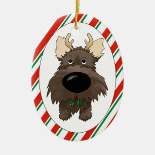 Steinhaufen-Terrier-Weihnachtsverzierung Keramik Ornament