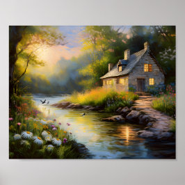 Steinhaus am Fluss 1 Poster