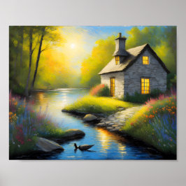 Steinhaus am Fluss 2 Poster