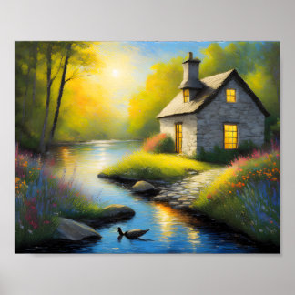 Steinhaus am Fluss 2 Poster