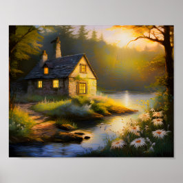 Steinhaus am Fluss 4 Poster