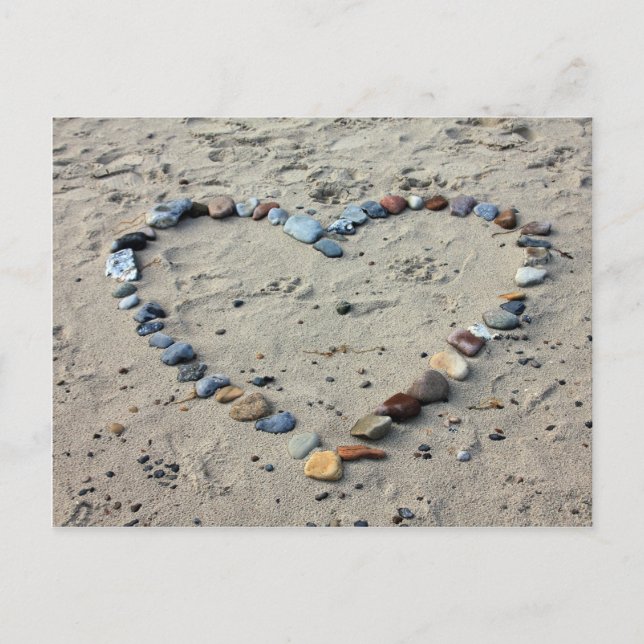 Steinherz im Sand Postkarte (Vorderseite)