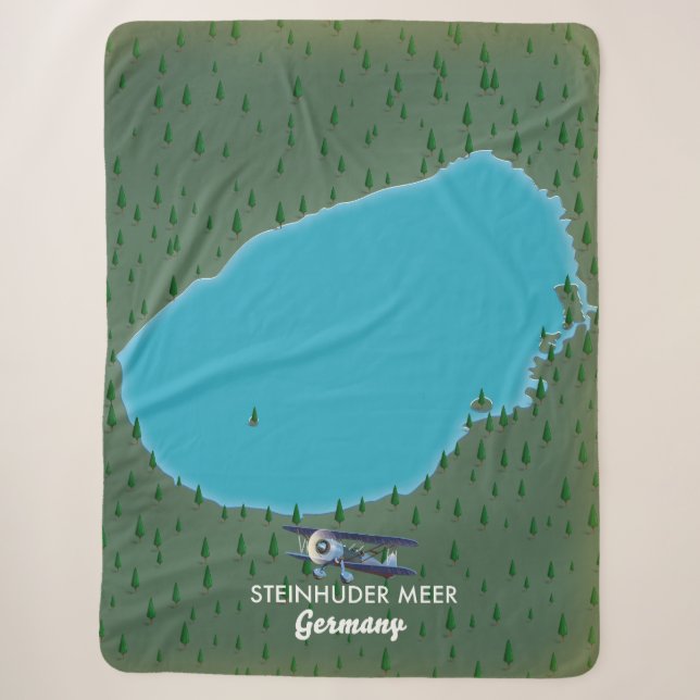 Steinhuder Meer Deutschland Karte Plaque Sherpadecke (Vorderseite)