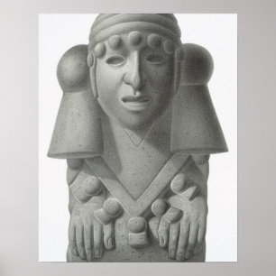 Steinidol des Regen-Gottes Cocijo, Platte von 'ANC Poster