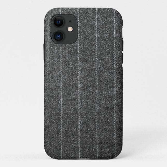Steinkohle, graue Pinstripe, Tweed-Schiefermatte Case-Mate iPhone Hülle (Rückseite)