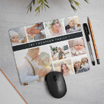 Steinkohlefaser-FotoCollage Mousepad<br><div class="desc">Chic Foto Collage Mousepad zeigt neun beliebte Fotos in einem quadratischen Format, wobei Ihr Familienname, Ihr Firmenname oder Ihre Personalisierungswahl auf einem dünnen Band mit reichhaltiger Holzkohle abseits von schwarz angezeigt werden.</div>