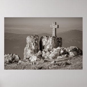 Steinkreuzdenkmal auf Peña de Francia, Spanien Poster
