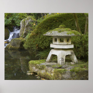 Steinlaterne und Heavenly Falls Poster