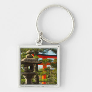 Steinlaterne und Torii-Tor Schlüsselanhänger