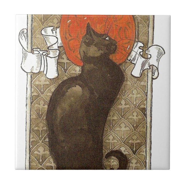 Steinleins Katze - Art Nouveau Fliese (Vorderseite)