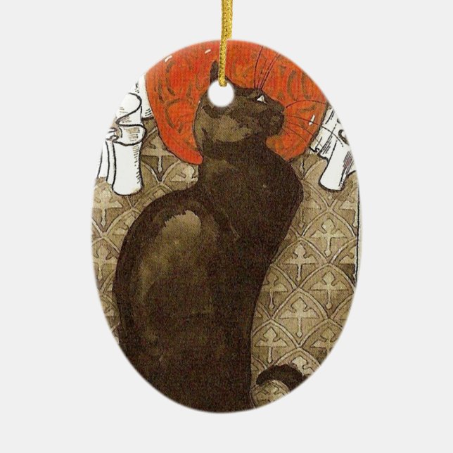 Steinleins Katze - Art Nouveau Keramikornament (Vorne)