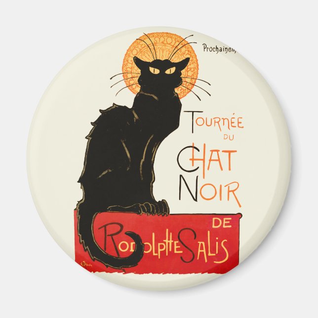 Steinlen Black Cat Classic Artwork Magnet (Vorne)