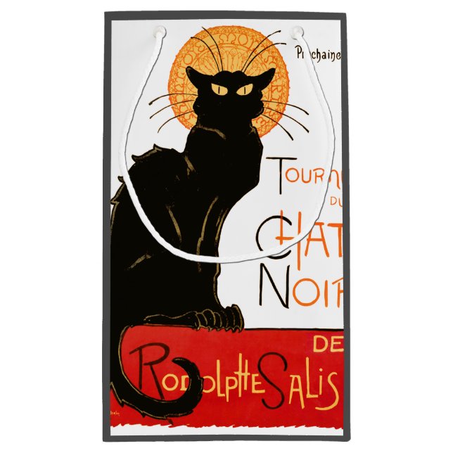 Steinlen Black Cat Classic French Artwork Kleine Geschenktüte (Rückseite)