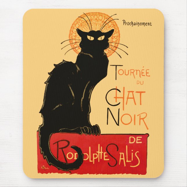 Steinlen Black Cat Classic French Artwork Mousepad (Vorne)