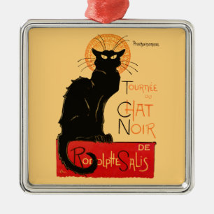Steinlen Black Cat Classic French Artwork Ornament Aus Metall