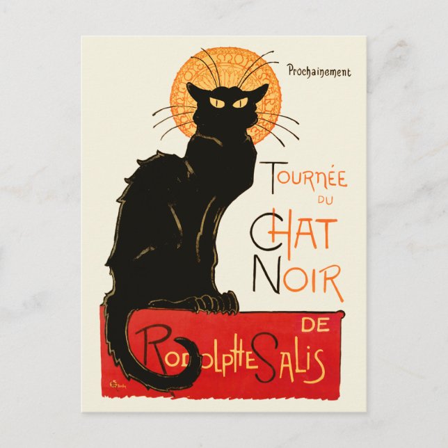 Steinlen Black Cat Classic French Artwork Postkarte (Vorderseite)