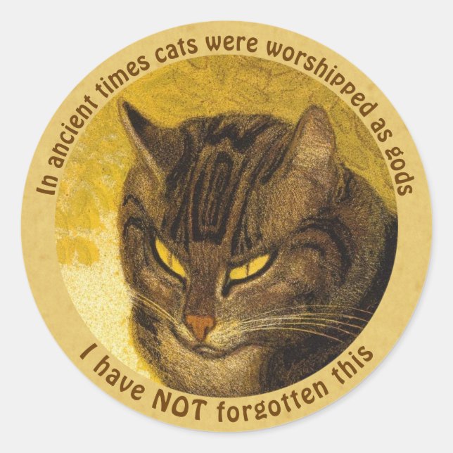 Steinlen Grumpy Katzenkopf Zitat Kat auf einem Bal Runder Aufkleber (Vorderseite)