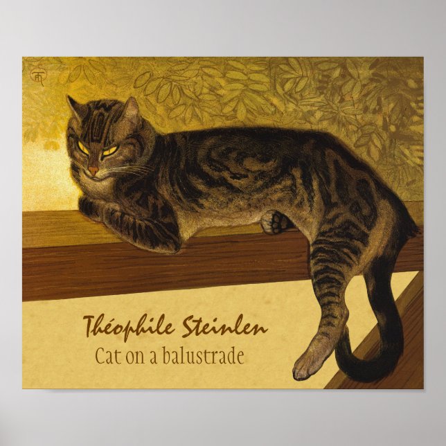Steinlen Katze auf einem Balustrade CC0975 Grumpy  Poster (Vorne)